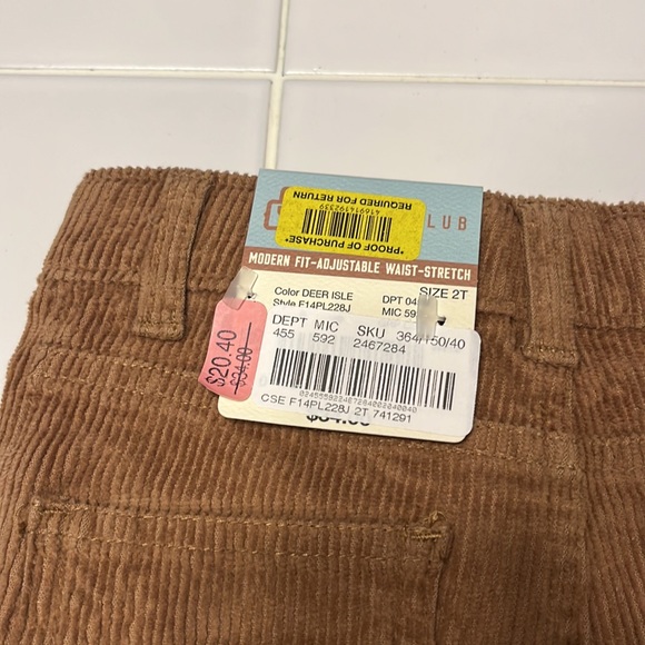 Classic/Club, Brown corduroy, 2T, Pants - Picture 4 of 5